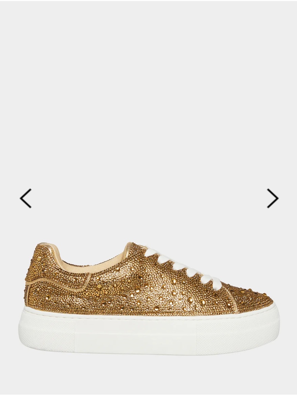 Betsey Johnson Sidny Gold Multi Platform Rhinestone Sneakers Womens Sz 6.5